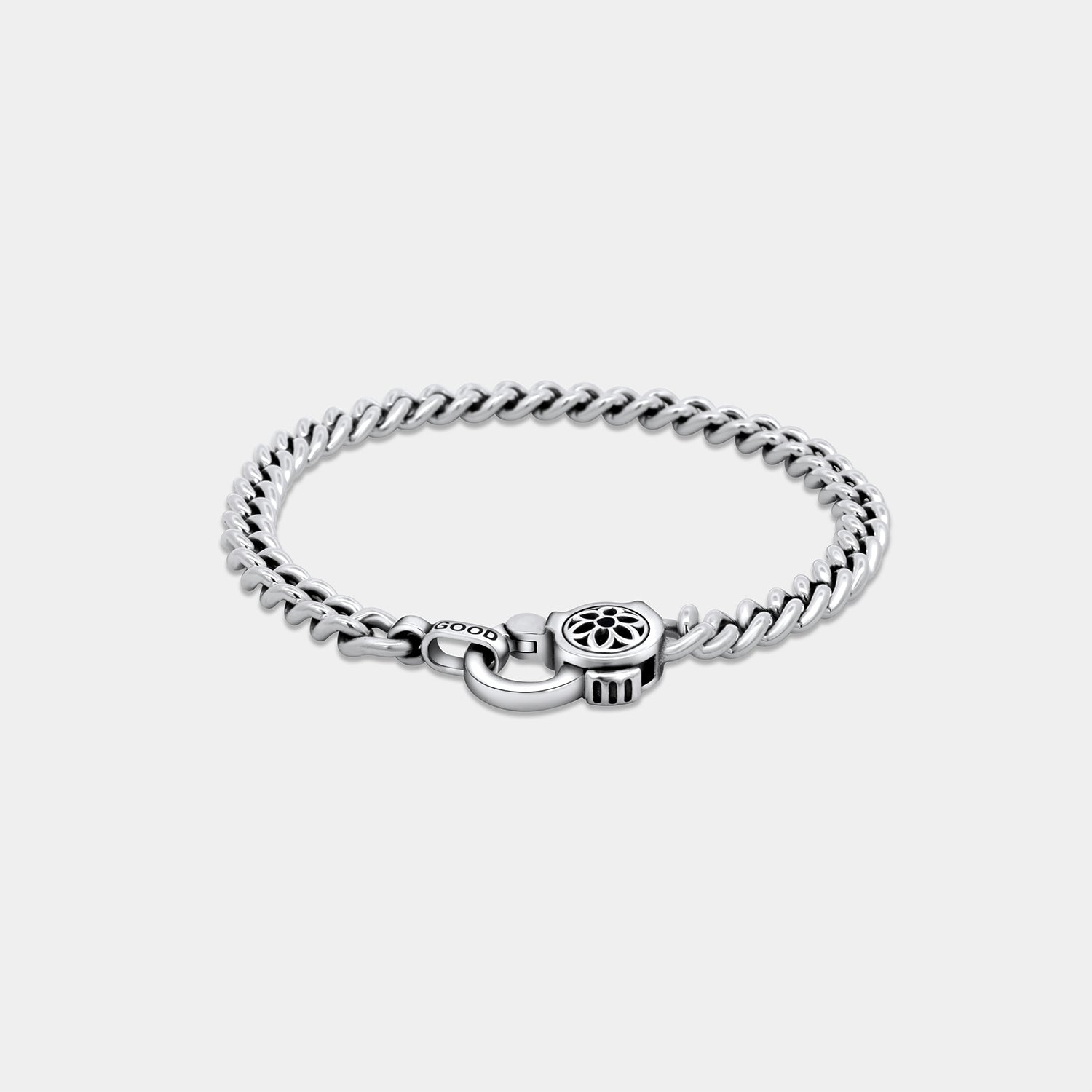 Curb Chain Bracelet - AA, Black Diamonds / 18cm